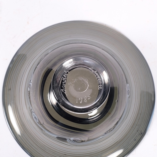 149 - A Sanders & Wallis Art glass bowl with swirl decoration, dated 1985, diameter 17.5cm