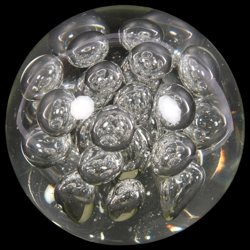 218 - Oka, a large hand-blown bubble glass dump paperweight, H18cm