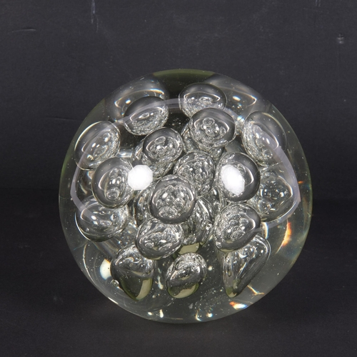 218 - Oka, a large hand-blown bubble glass dump paperweight, H18cm