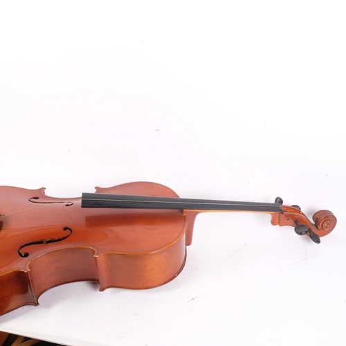 246 - KARL HOFNER - a Vintage half-sized cello, German-made and label to inside 