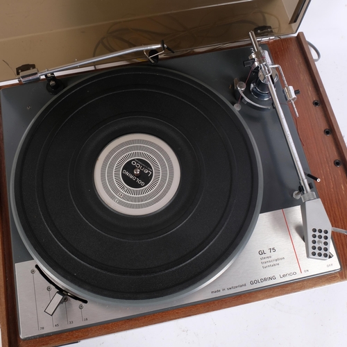 251 - A Goldring Lenco GL75 stereo transcription turntable, manufactured in Switzerland