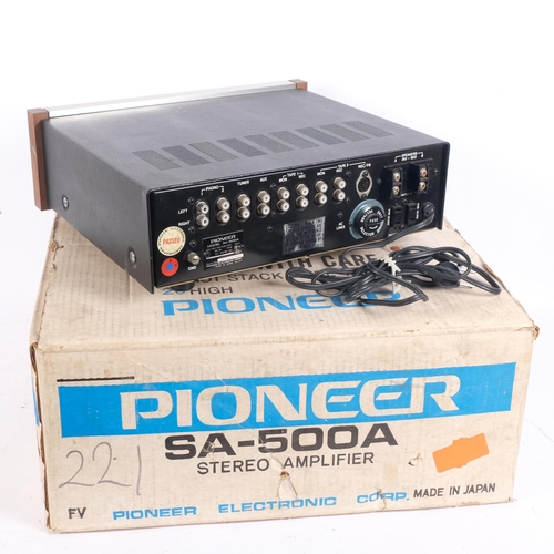 256 - A Pioneer stereo amplifier, model no. SA-500A, in original box