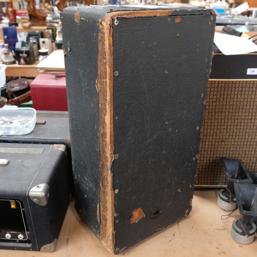 259 - A 1970s Marshall 1x12 cabinet speaker with tweeter, tweeter is possibly disconnected, signed inside ... 