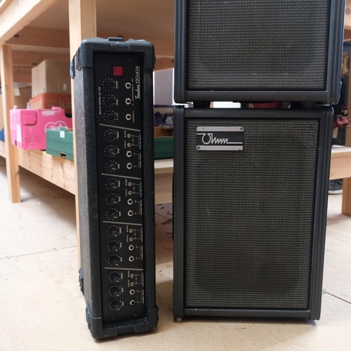 268 - A Custom Sound Trucker 120w 4-channel PA unit, serial no. 22904, and 2 OHM loudspeakers, Lot include... 