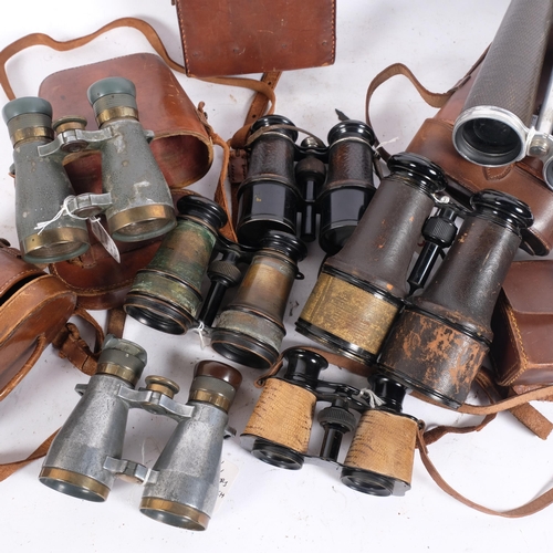 278 - A quantity of Vintage and Antique non-prismatic binoculars, including The Pioneer by Cary of London,... 