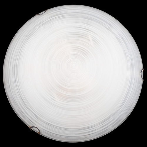 305 - A modern Foscarini style white circular ceiling light fitting, patterned glass sphere, diameter 36cm