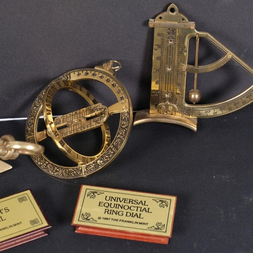 372 - 2 reproduction brass scientific instruments, and a brass anchor, H20cm