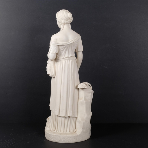 378 - A Parian Ware figure of a lady with sheaves of corn, H50cm