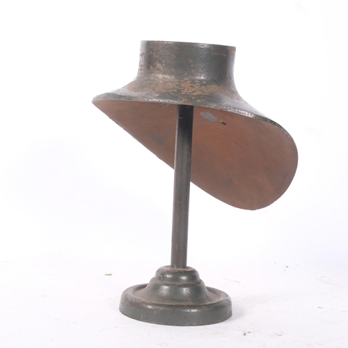 389 - A Vintage heavy painted steel shop display stand for necklaces etc, on plinth, H26cm