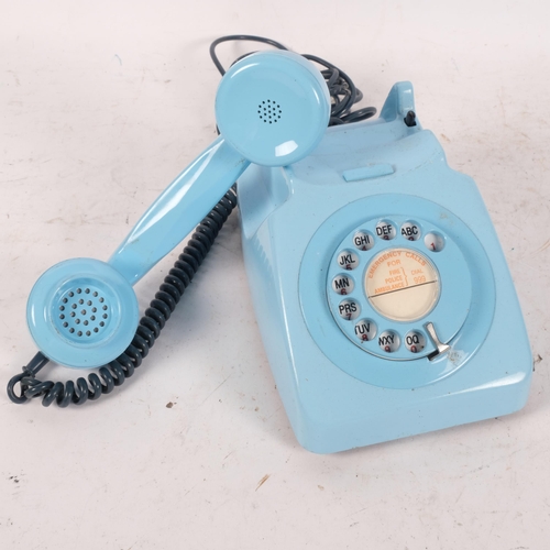 430 - An unusual 1960s plastic blue dial telephone