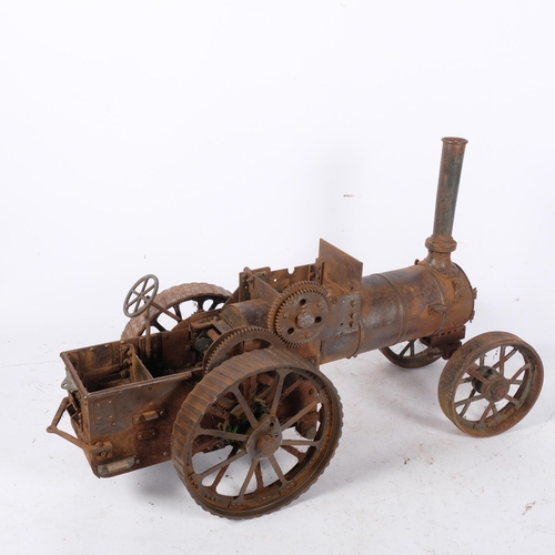 443 - A Vintage metal model traction engine, L60cm, and 3 related books