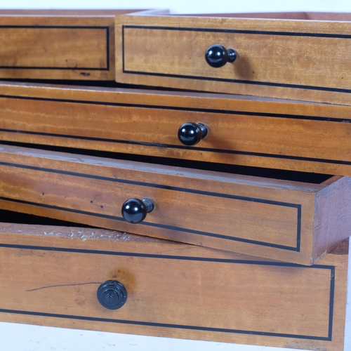 448 - A set of Antique drawers in mahogany with ebony stringing, various sizes, smallest 19.5cm across