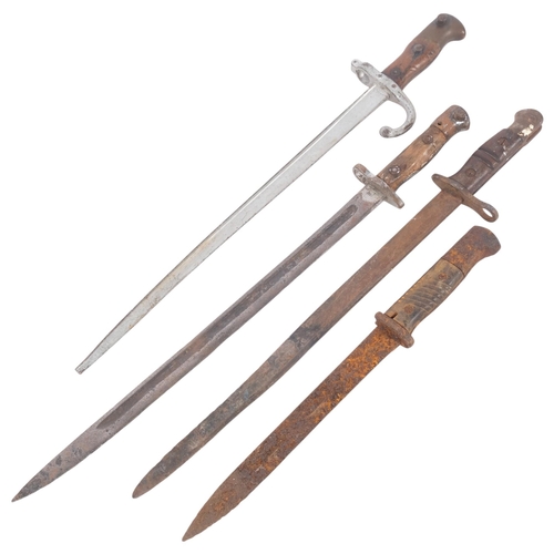 539 - A group of 4 various bayonets, longest 55cm