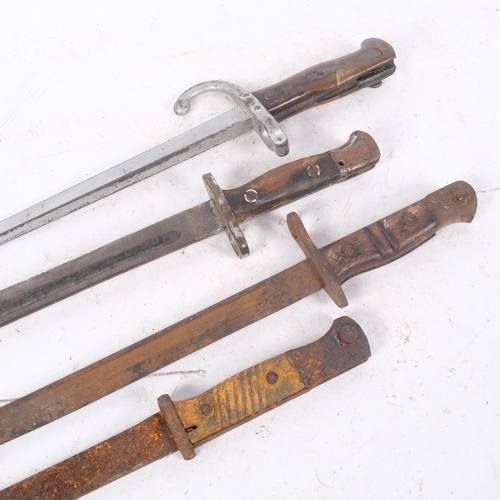 539 - A group of 4 various bayonets, longest 55cm