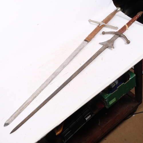 540 - 2 reproduction re-enactment long broad swords