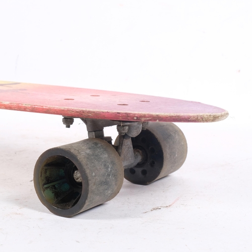 554 - An original 1970s skateboard, decorated with flying birds, L60.5cm