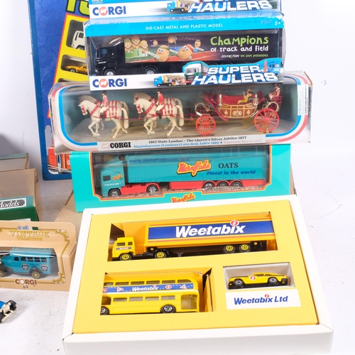 557 - Boxed Corgi Classics vehicles, 1977 Jubilee State Landau, boxed Raleigh Sports set, Weetabix set, et... 