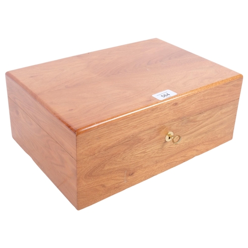 564 - A French satinwood humidor, 35cm x 24cm