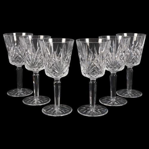 567 - A set of 6 Waterford Crystal wine glasses, H18.5cm