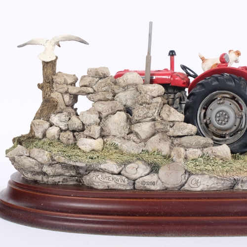 619 - Country Artists limited edition study of man and tractor 