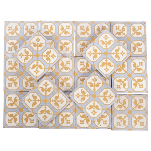 621 - A set of 16 Victorian floor tiles, by The Campbell Brick & Tile Co, 15cm