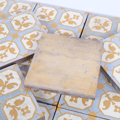 621 - A set of 16 Victorian floor tiles, by The Campbell Brick & Tile Co, 15cm