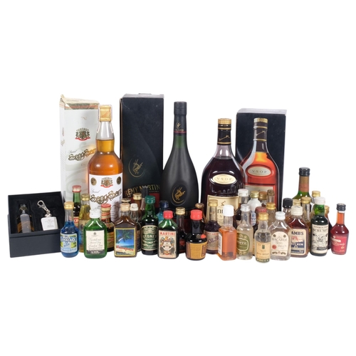 640 - Boxed Hennessy Privilege Cognac, Remy Martin Cognac, and a quantity of miniatures, etc