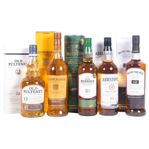 646 - 5 boxed Scottish Single Malt Whiskys, including Aerstone, and Old Pulteney