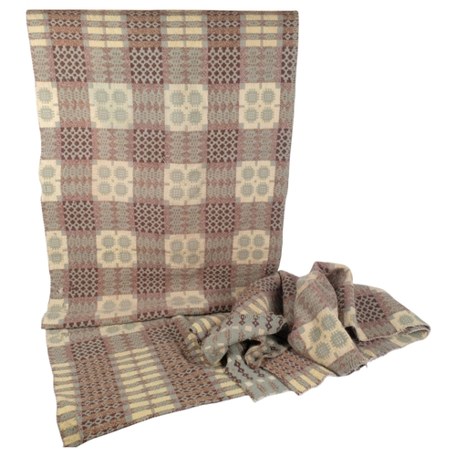 657 - 2 Welsh wool blankets, 173cm x 71cm (A/F)