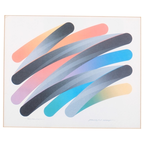 673 - Takeshi Hara, b.Tagoya 1942 (Japanese), a limited edition print titled Strokes, 1985, in glazed fram... 