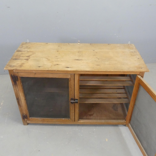 2681 - A Victorian pine pantry cupboard. Width 100cm, height 64cm, depth 42cm.