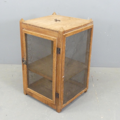 2682 - A Victorian pine larder cupboard. Width 49cm, height 77cm.