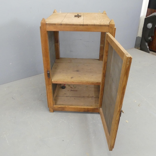 2682 - A Victorian pine larder cupboard. Width 49cm, height 77cm.