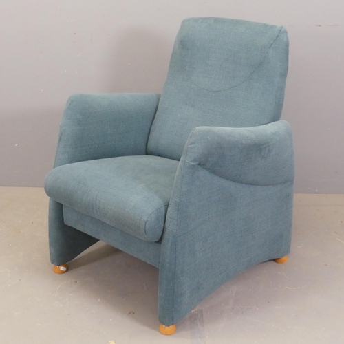 2701 - A contemporary Danish design beech and upholstered lounge chair.