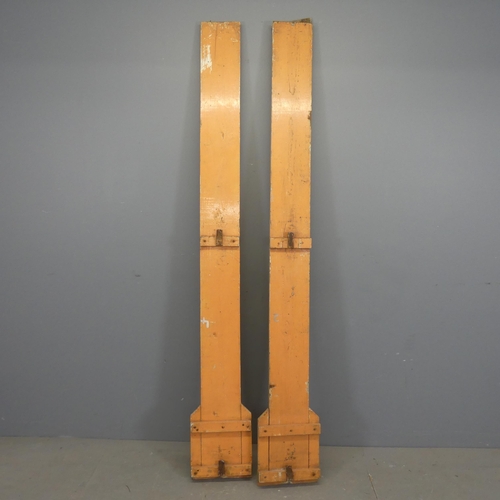 2705 - A pair of painted wooden circus / funfair panels. Height 189cm.