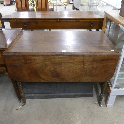 2684 - A late 19th / early 20th century mahogany Pembroke drop-leaf table, with end frieze drawer and raise... 