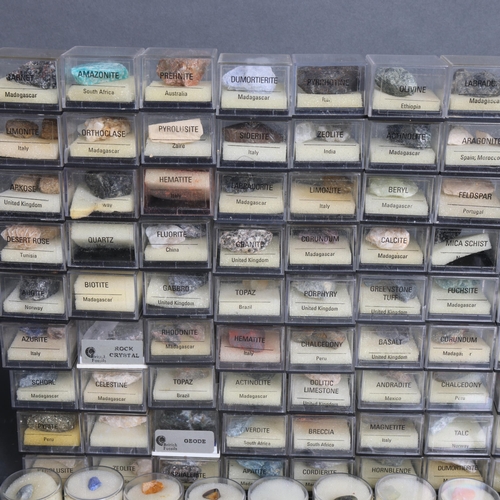 3090 - Collection of 152 mineral specimens 
Each in labelled Perspex specimen boxes