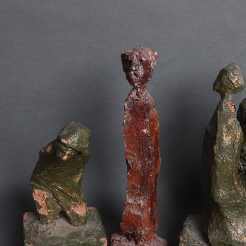 3093 - A group of four mid-century abstract figural sculpture maquettes