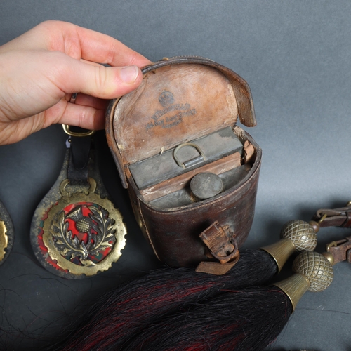 3109 - A horn handled riding crop, with silver presentation collar, engraved 'To Captain F Swetenham, 1911'... 