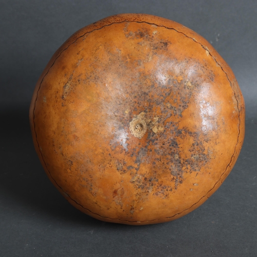 3114 - An incised and decorated gourd depicting animals and figures 