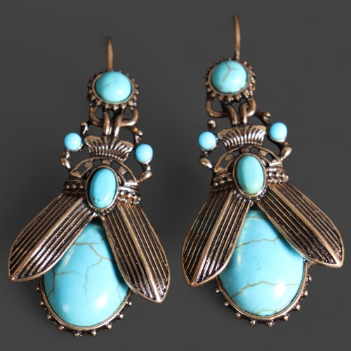 3175 - Jewellery: Alexander McQueen style costume jewellery - pair of earrings
In the form of beetles with ... 