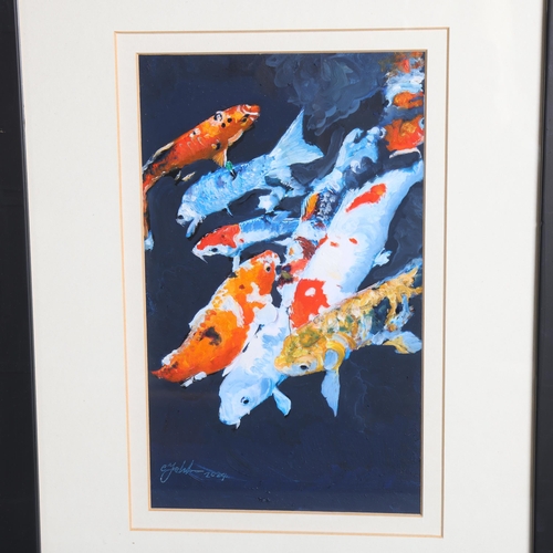 3383 - Clive Fredriksson - a pair small oils, study of Koi carp, signed, framed, and one other, (3).