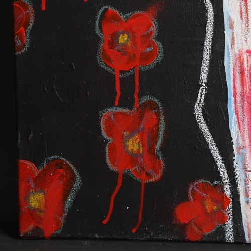 3403 - Curiosity/Macabre : Lee Ellis - oil on canvas, 'Poppies and poor choices', signed and dated verso, 2... 