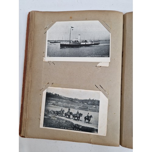 423 - An album of postcards, including several connected with diving and air pumps, and other interesting ... 