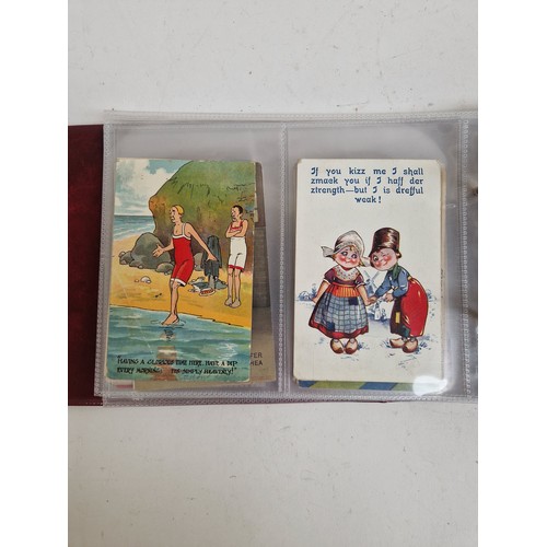 98 - 2 albums with over 300 Vintage comic postcards