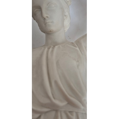 18 - COPELAND - A Parian Ware figure depicting lady with a lamp, base impressed Santa Filomena, and J Dur... 