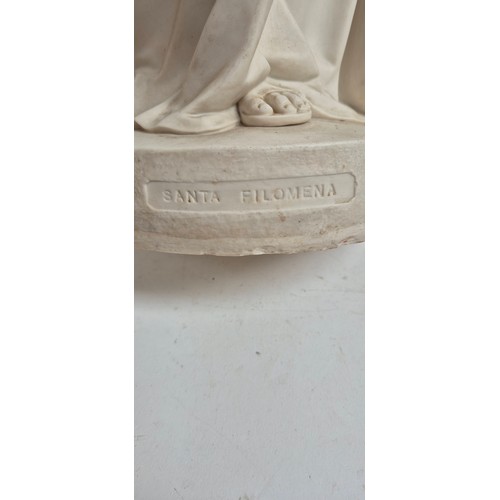 18 - COPELAND - A Parian Ware figure depicting lady with a lamp, base impressed Santa Filomena, and J Dur... 