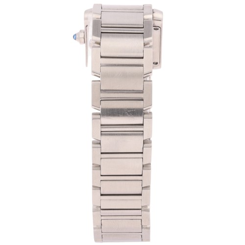 38 - CARTIER - A Lady's Stainless Steel Tank Francaise Quartz Bracelet Watch, 

ref. 2384, circa 2007, si... 