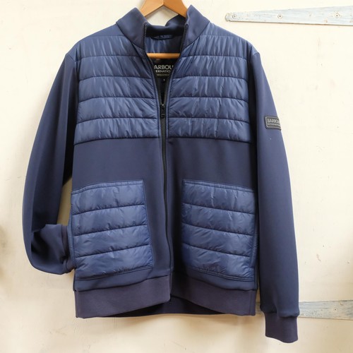 112 - Barbour, a blue quilted jacket, size M