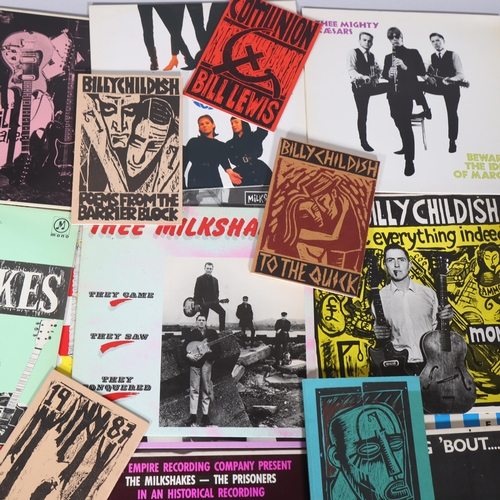 16 - BILLY CHILDISH interest, a collection of prints, Hangman publications, Hangman postcards and records... 